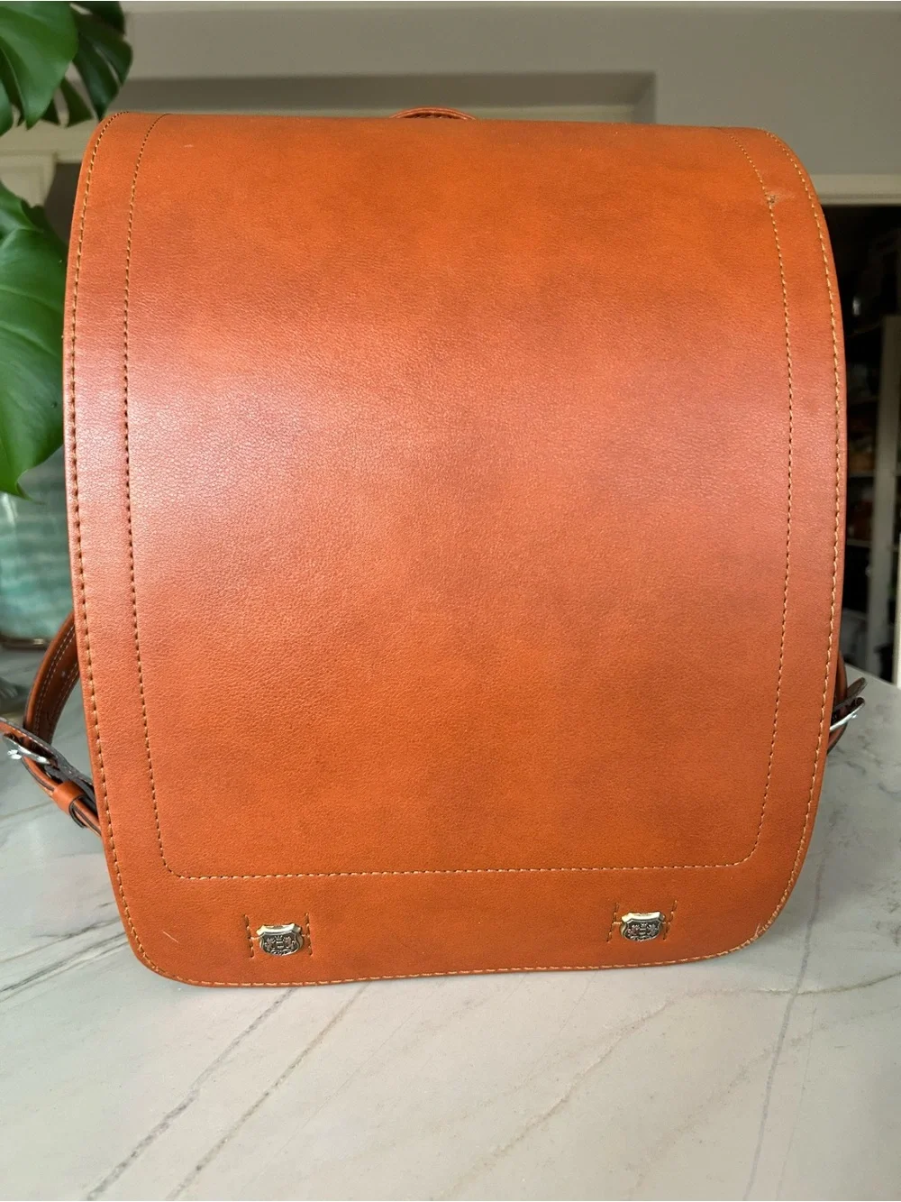 Japanese Randoseru Backpack – Classic Brown Vintage Style. Rich Cognac Brown.